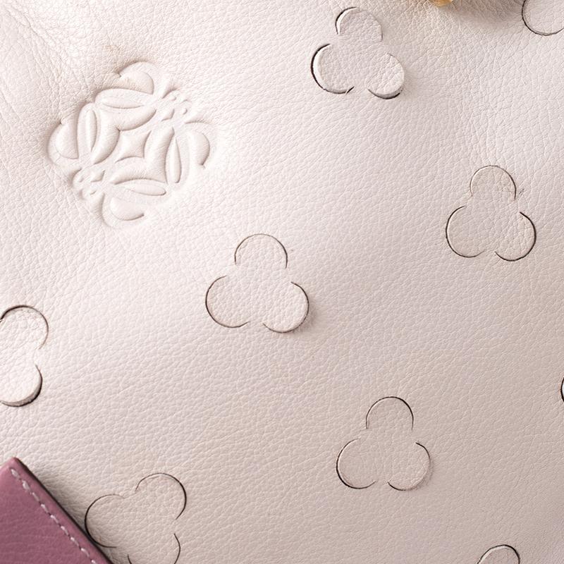 Loewe Cream/Pink Leather Limited Edition Amazona Satchel 4
