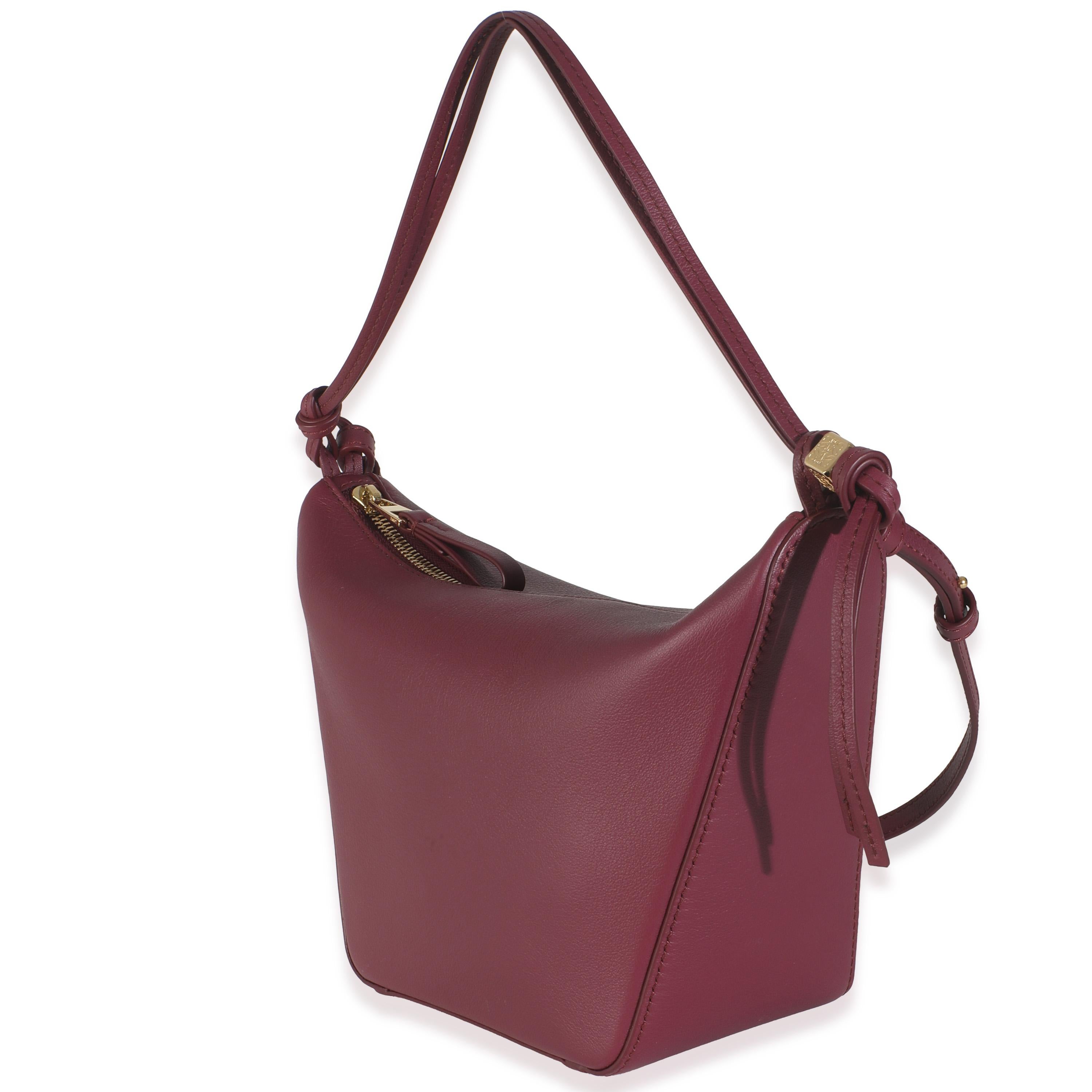 Brown Loewe Crimson Calfskin Mini Hammock Hobo For Sale