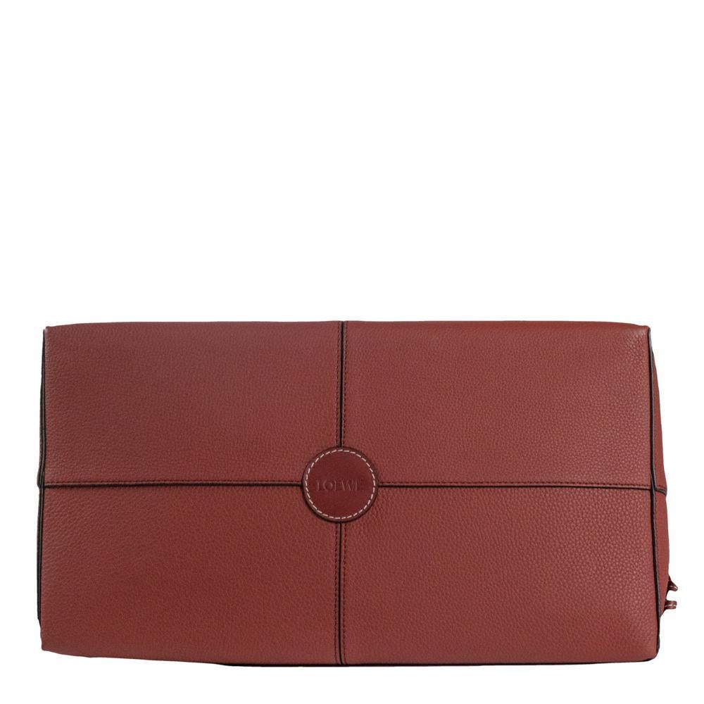 LOEWE Cushion Shoulder bag in Burgundy Leather In Excellent Condition In Clichy, FR