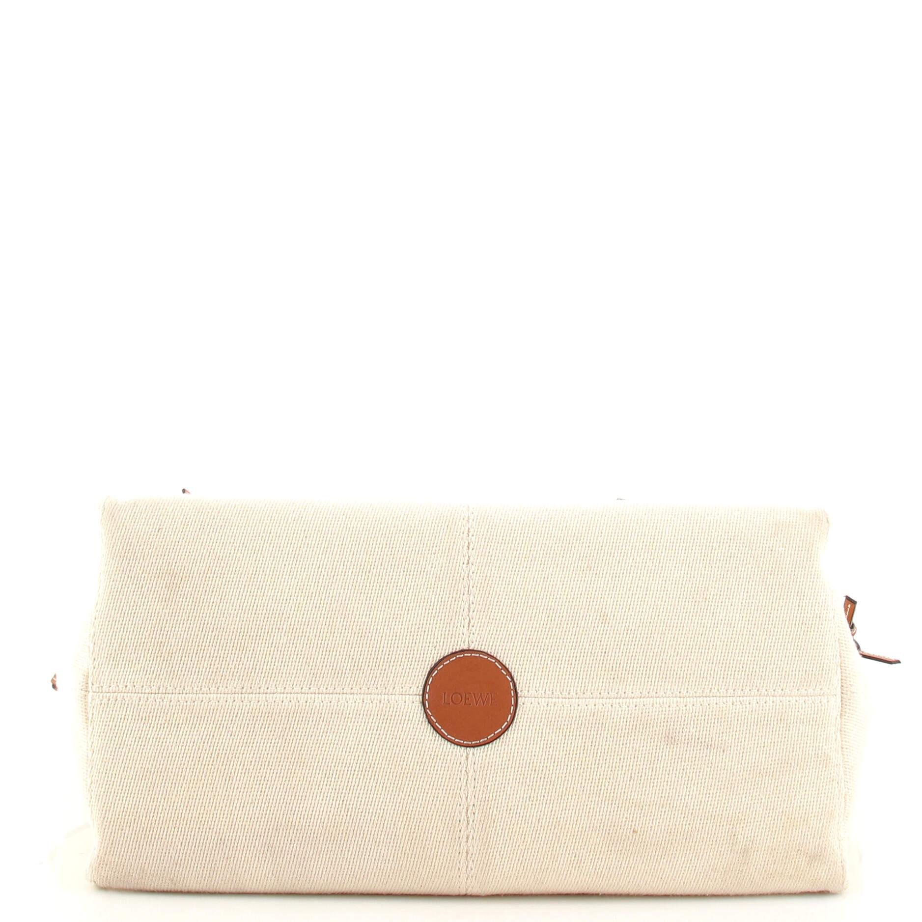 White Loewe Cushion Tote Canvas Large