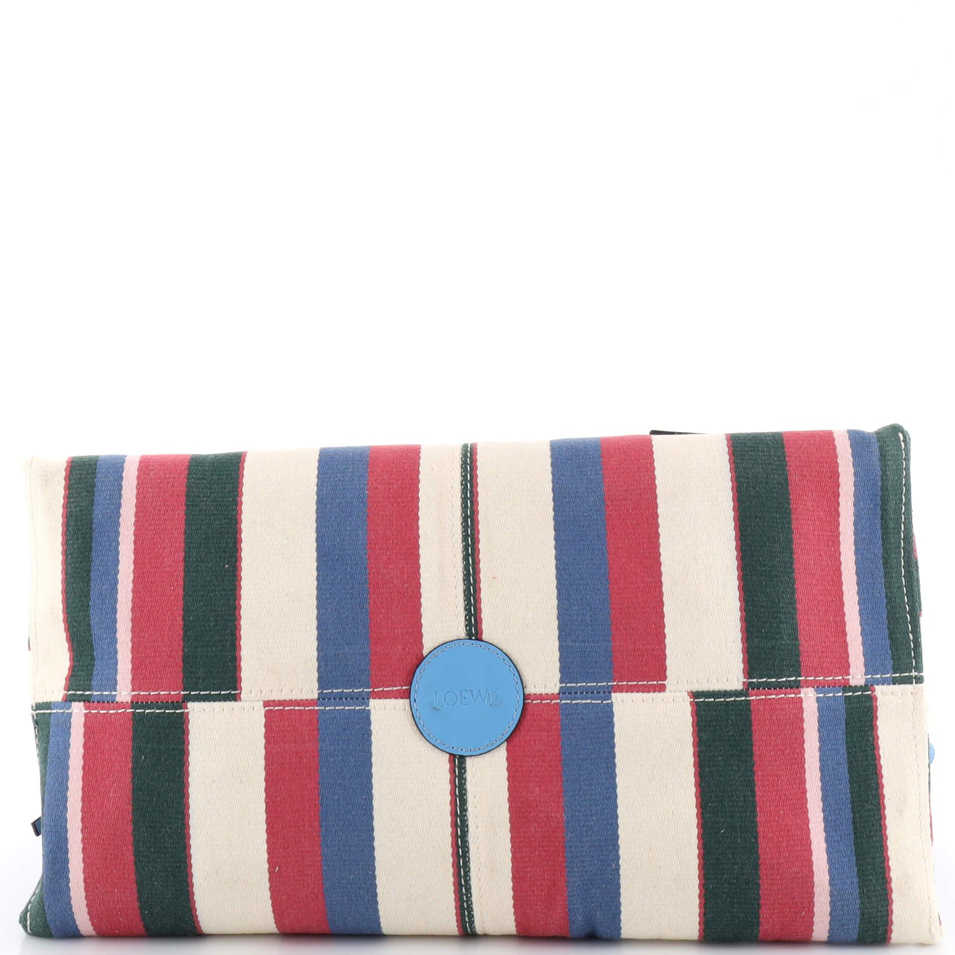 Women's or Men's Loewe Cushion Tote Striped Canvas Large