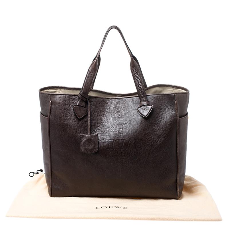 Loewe Dark Brown Leather Heritage Shopper Tote 1