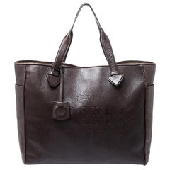 Loewe Dark Brown Leather Heritage Shopper Tote