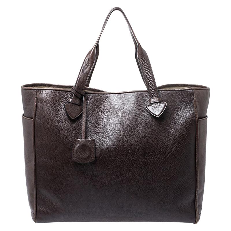 Loewe Dark Brown Leather Heritage Shopper Tote