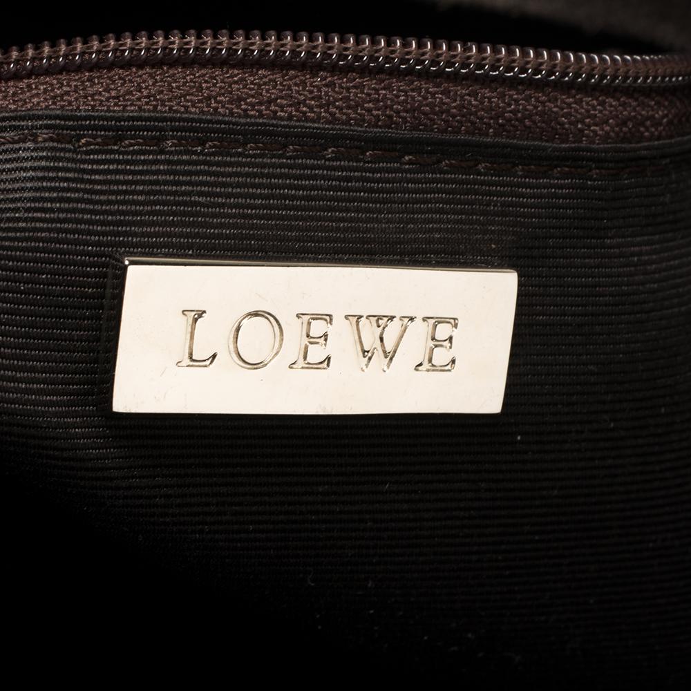 Loewe Dark Brown Suede and Leather Amazona Satchel 2