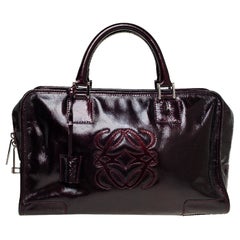 Loewe Dark Burgundy Patent Leather Amazona Satchel