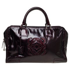 Loewe Dark Burgundy Patent Leather Amazona Satchel