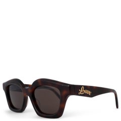 LOEWE Dark Havane brown Tortoise SMALL BROWLINE Sunglasses LW40078I