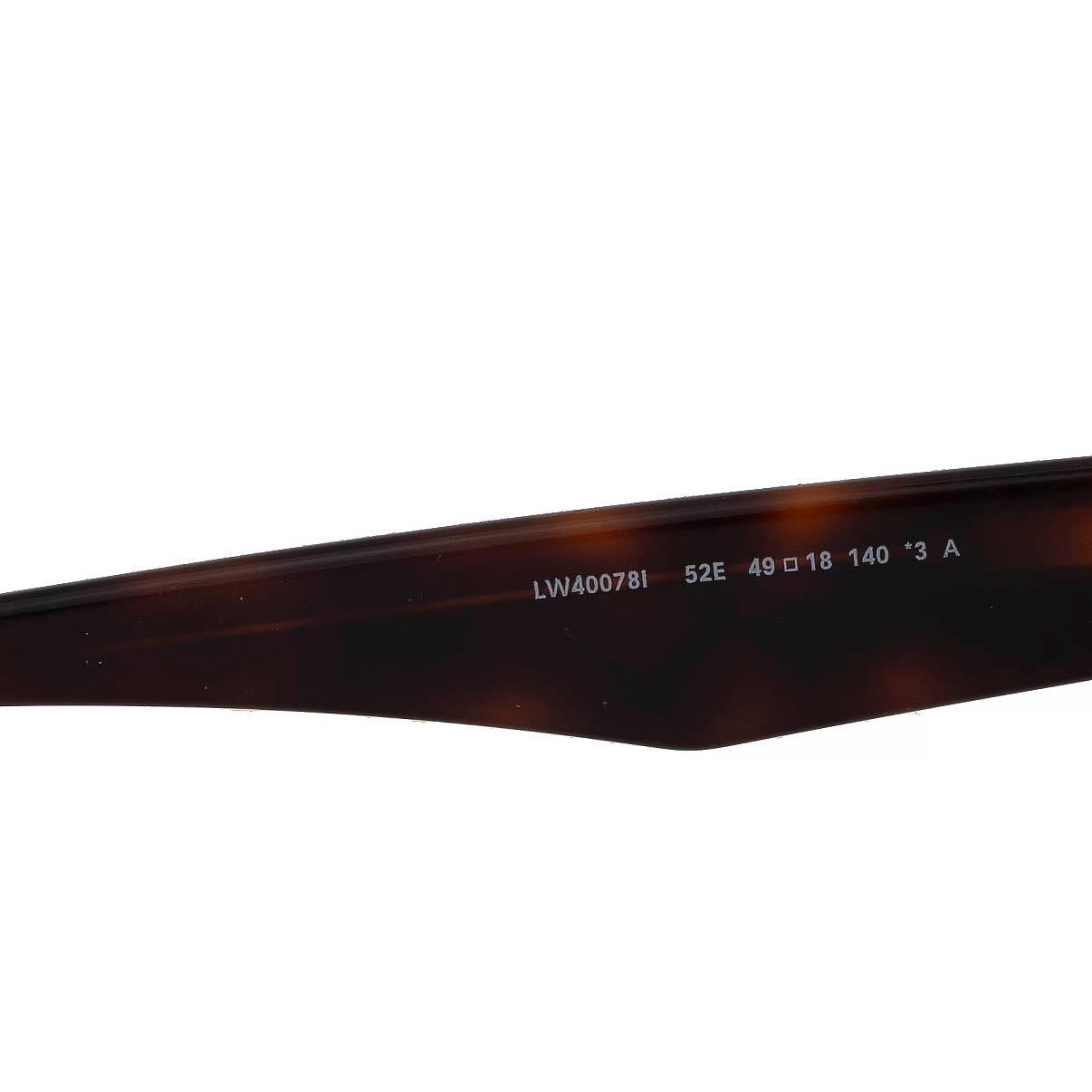 LOEWE Dark Havane brown Tortoise SMALL BROWLINE Sunglasses LW40078I In Excellent Condition In Zürich, CH