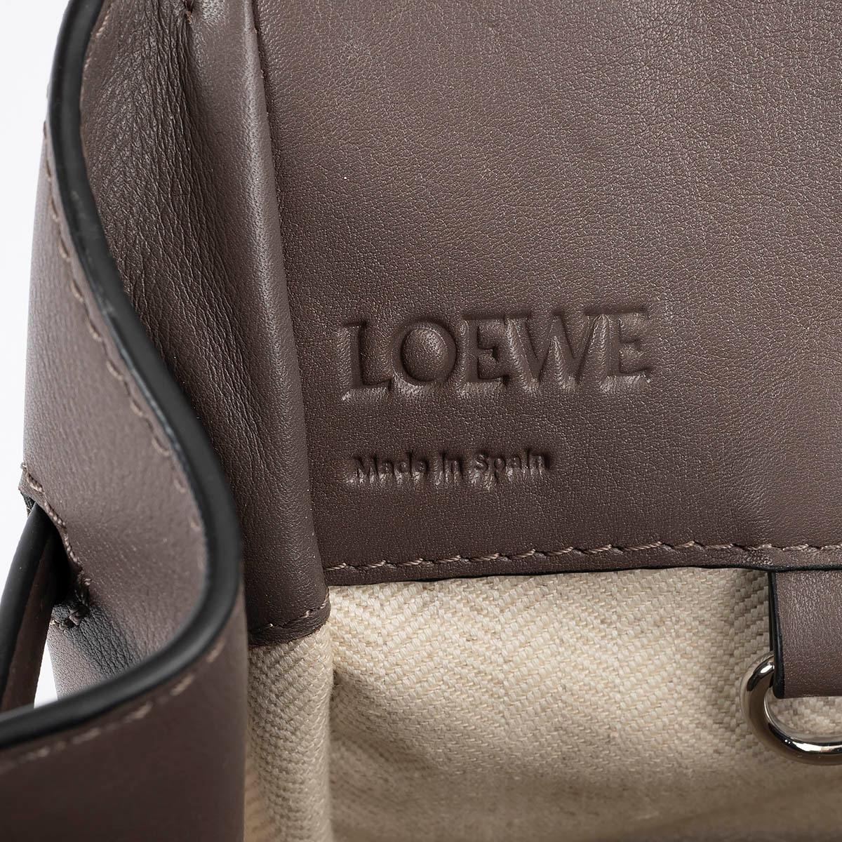 LOEWE dark taupe leather SMALL HAMMOCK Shoulder Bag For Sale 1