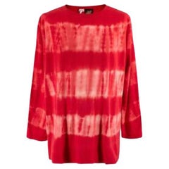 Loewe Distressed Tie-dyed Cotton Long-sleeved T-shirt In Red