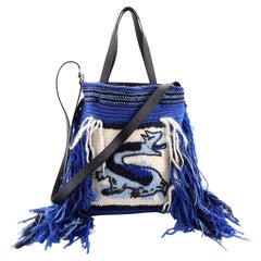 Loewe Dragon Fringe Convertible Tote Wool and Leather