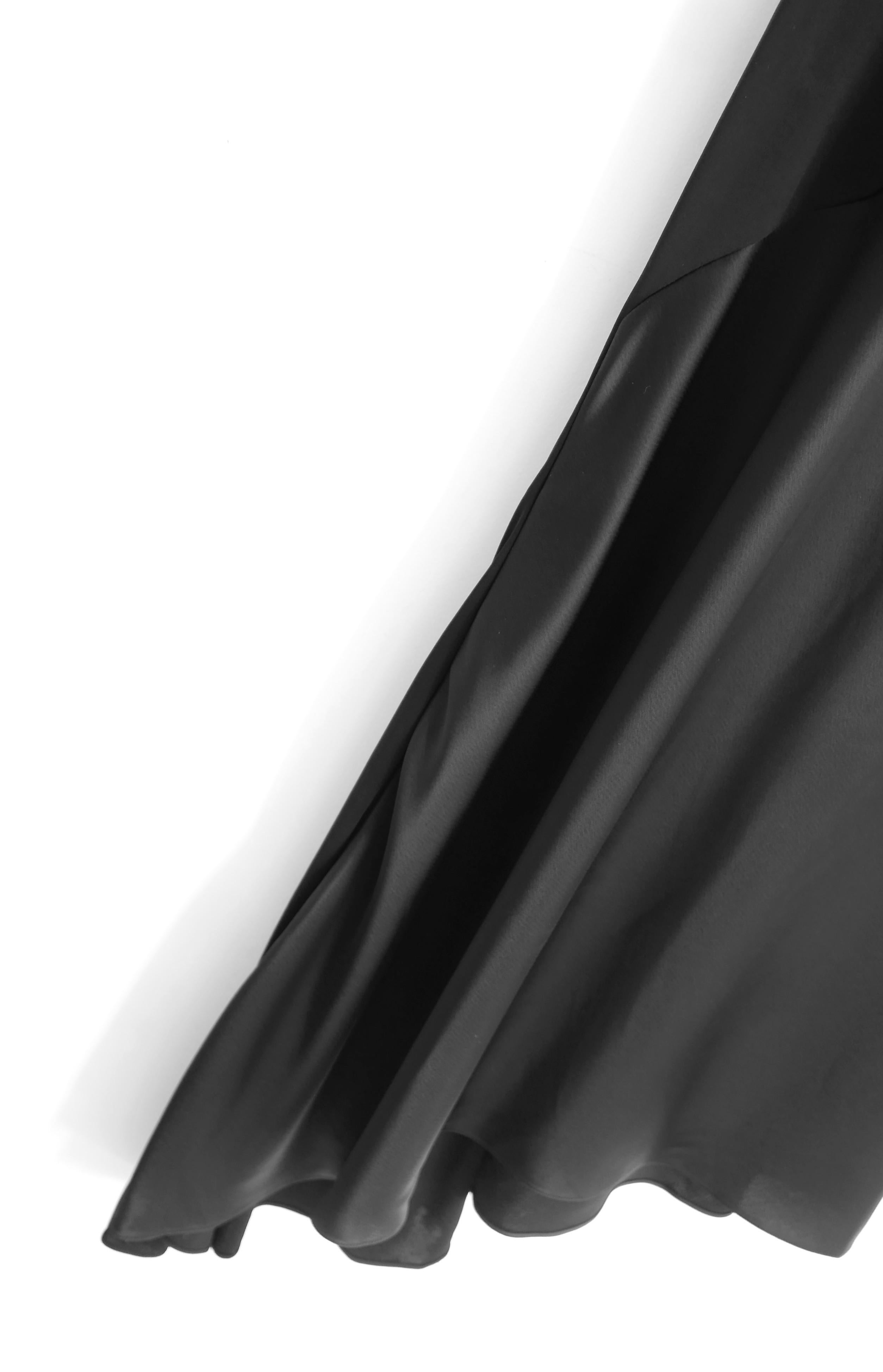 Black Loewe Draped Satin & Crepe Anagram Chain Dress For Sale
