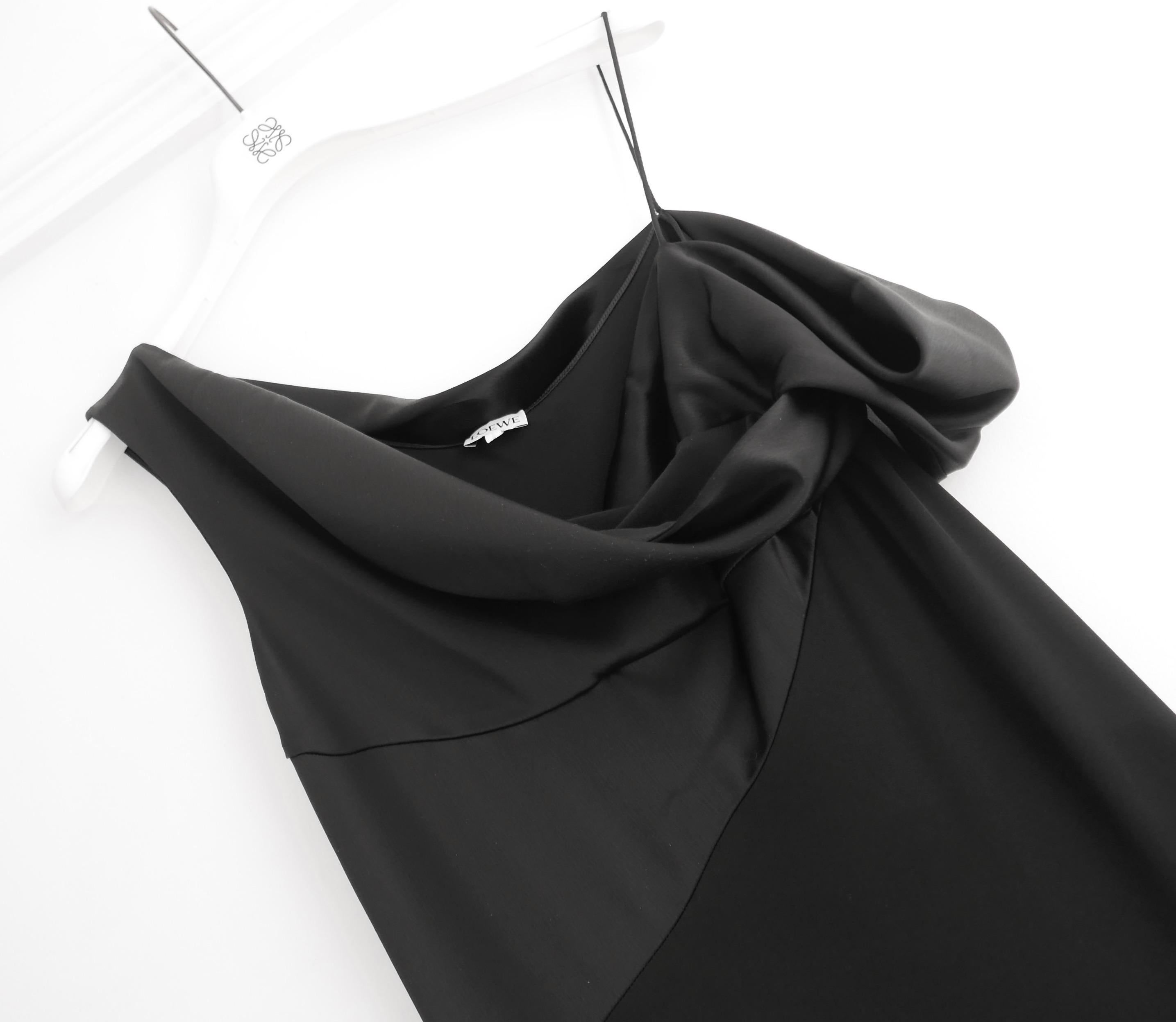 Loewe Draped Satin & Crepe Anagram Chain Dress In New Condition For Sale In London, GB