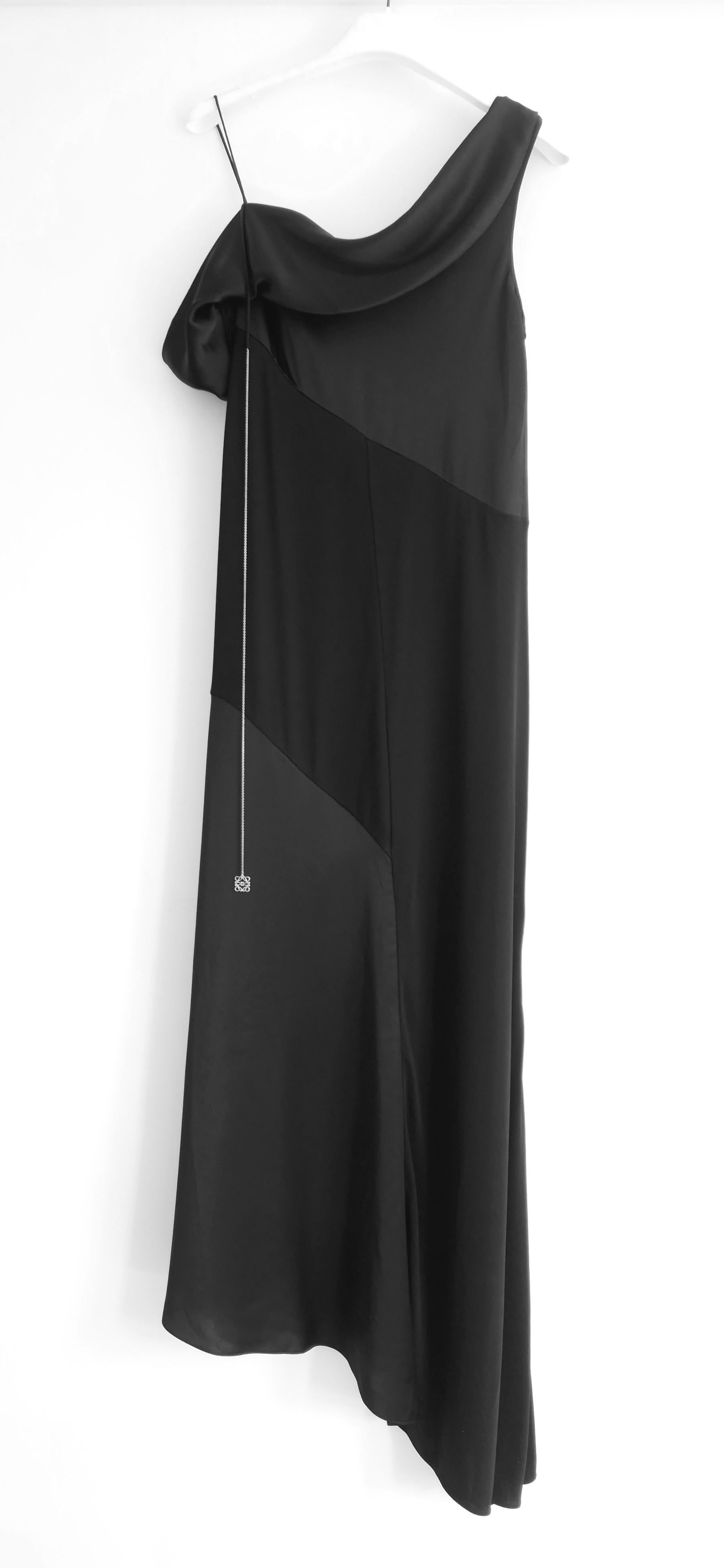 Women's Loewe Draped Satin & Crepe Anagram Chain Dress For Sale