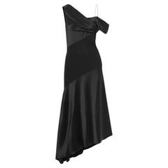 Loewe Draped Satin & Crepe Anagram Chain Dress