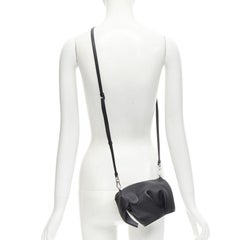 LOEWE Elephant black calfskin embossed Anagram top zip crossbody shoulder bag