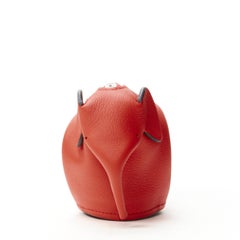 LOEWE Elephant red leather coins purse bag charm