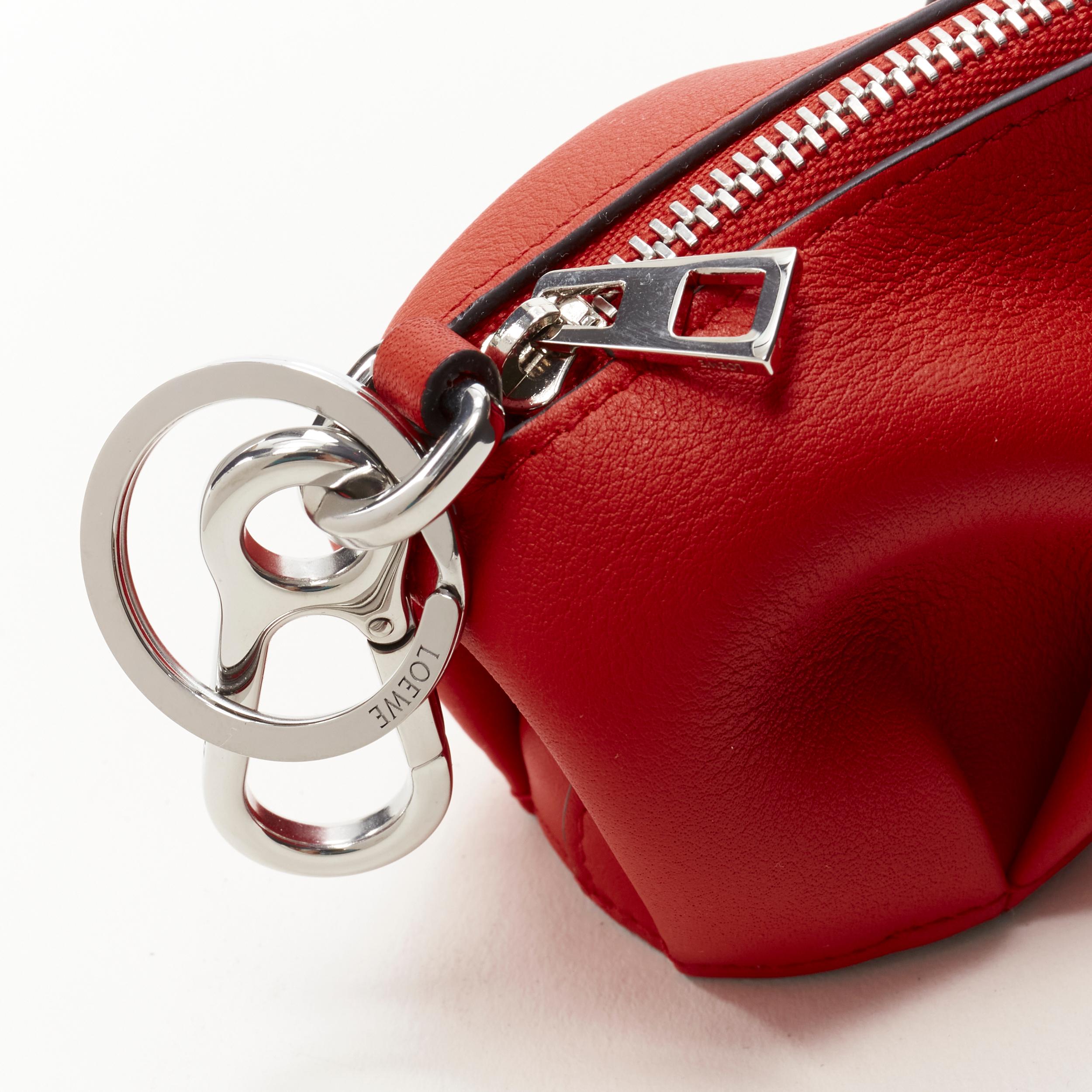 Women's LOEWE Elephant red leather coins purse bag charm
