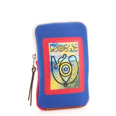 Loewe Eye/Loewe/Nature Zip Neck Pouch Canvas with Applique