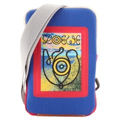 Loewe Eye/Loewe/Nature Zip Neck Pouch Canvas with Applique