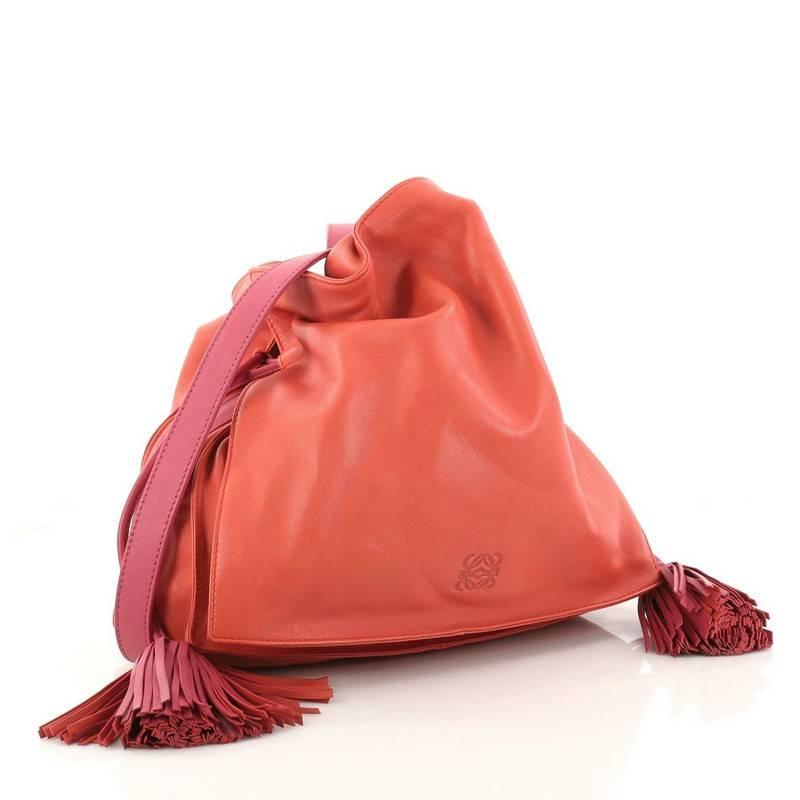 Orange Loewe Flamenco Bag Leather