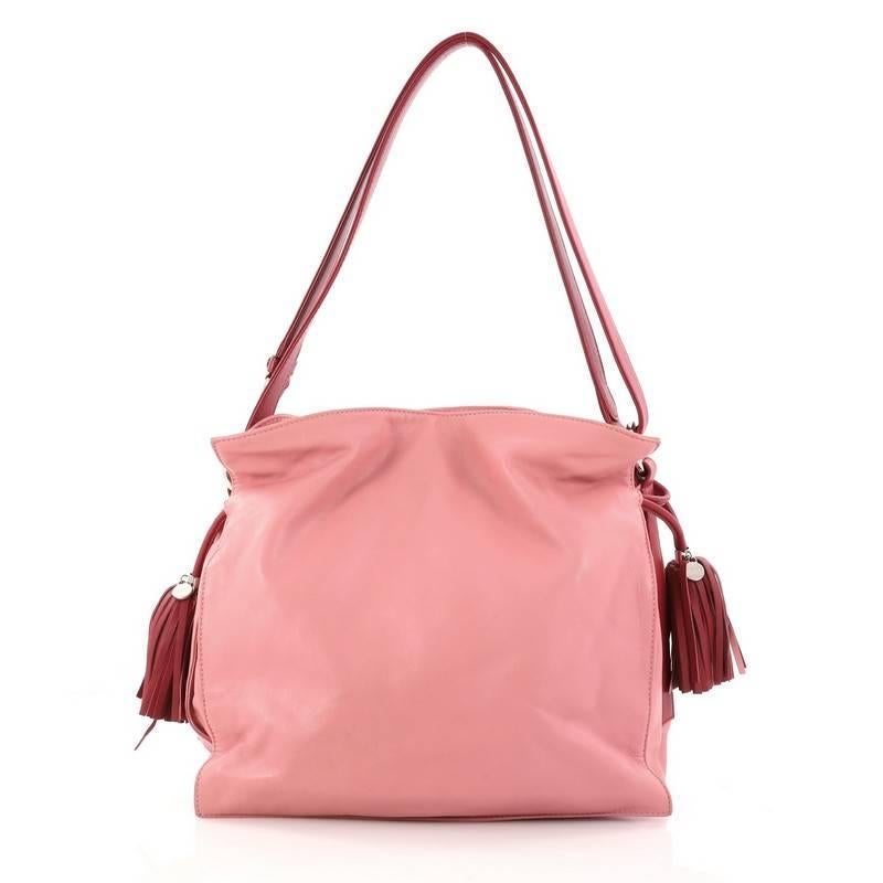 Pink Loewe Flamenco Bag Leather