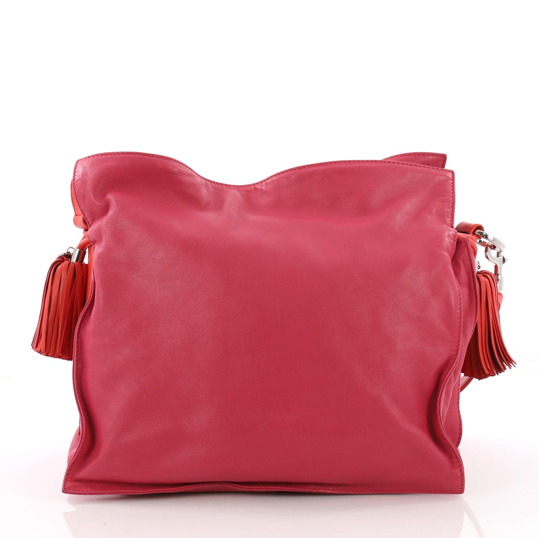 Red Loewe Flamenco Bag Leather Medium