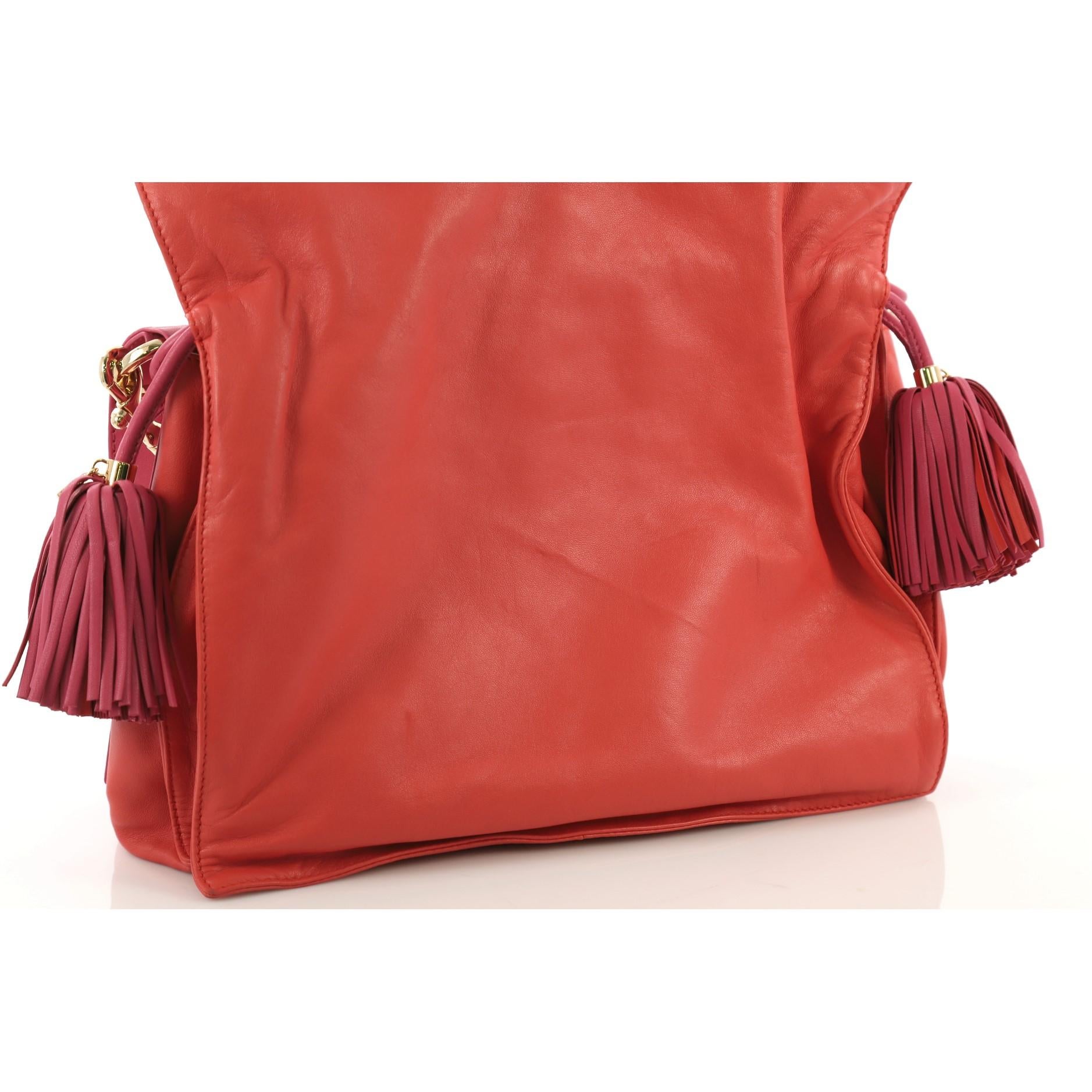 Orange Loewe Flamenco Bag Leather Medium