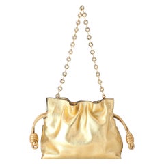 Loewe Flamenco Chain Metallic-Leather Clutch Bag