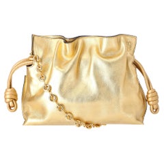 Loewe Flamenco Chain Metallic-Leather Clutch Bag