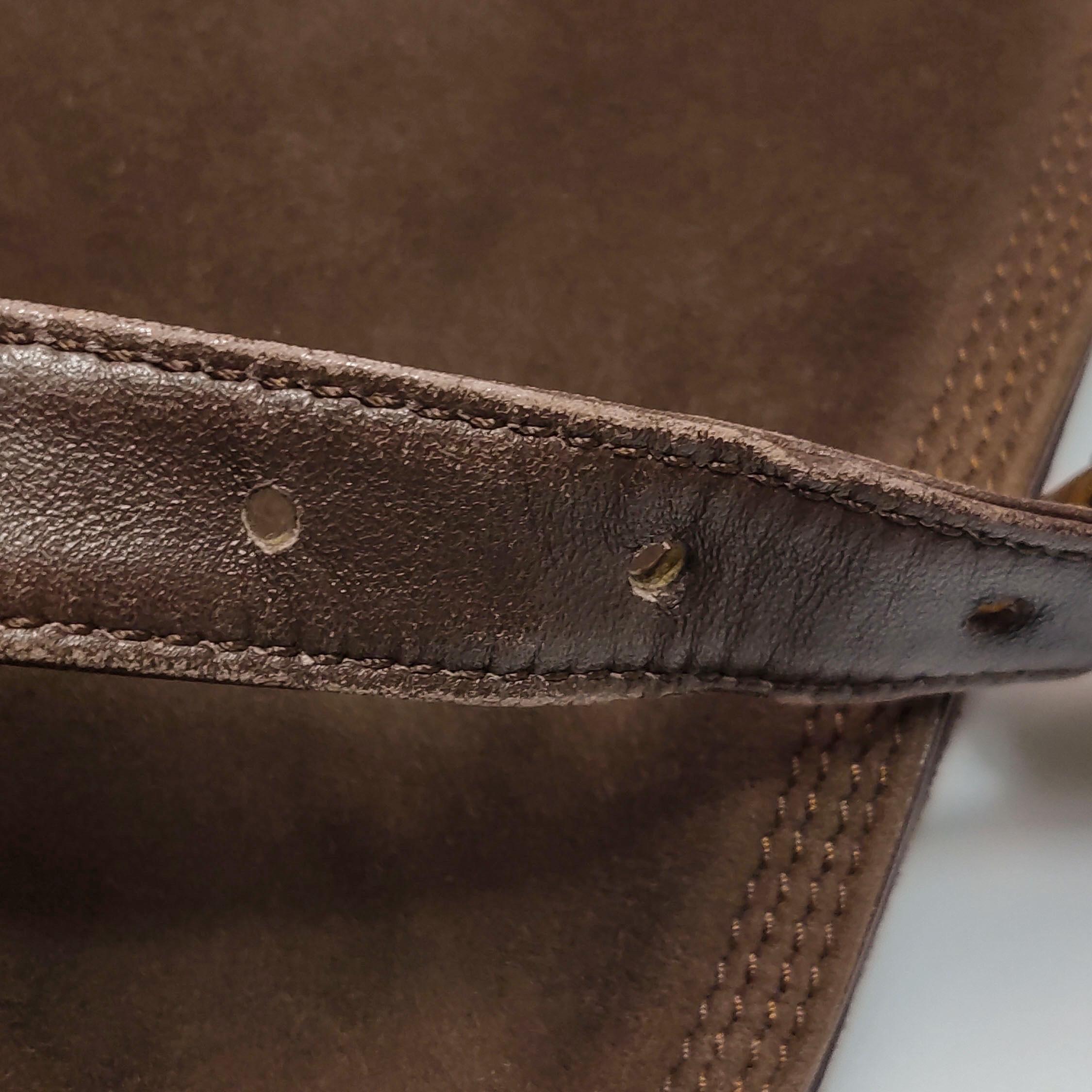 Loewe Flamenco Medium Braun Wildleder Umhängetasche 28cm 6