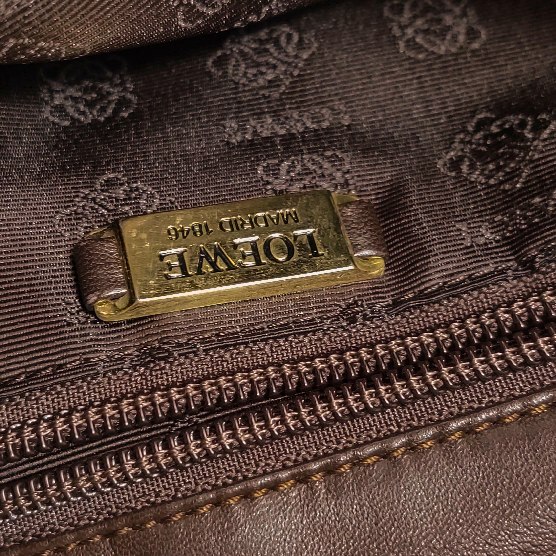 Loewe Flamenco Medium Braun Wildleder Umhängetasche 28cm 8