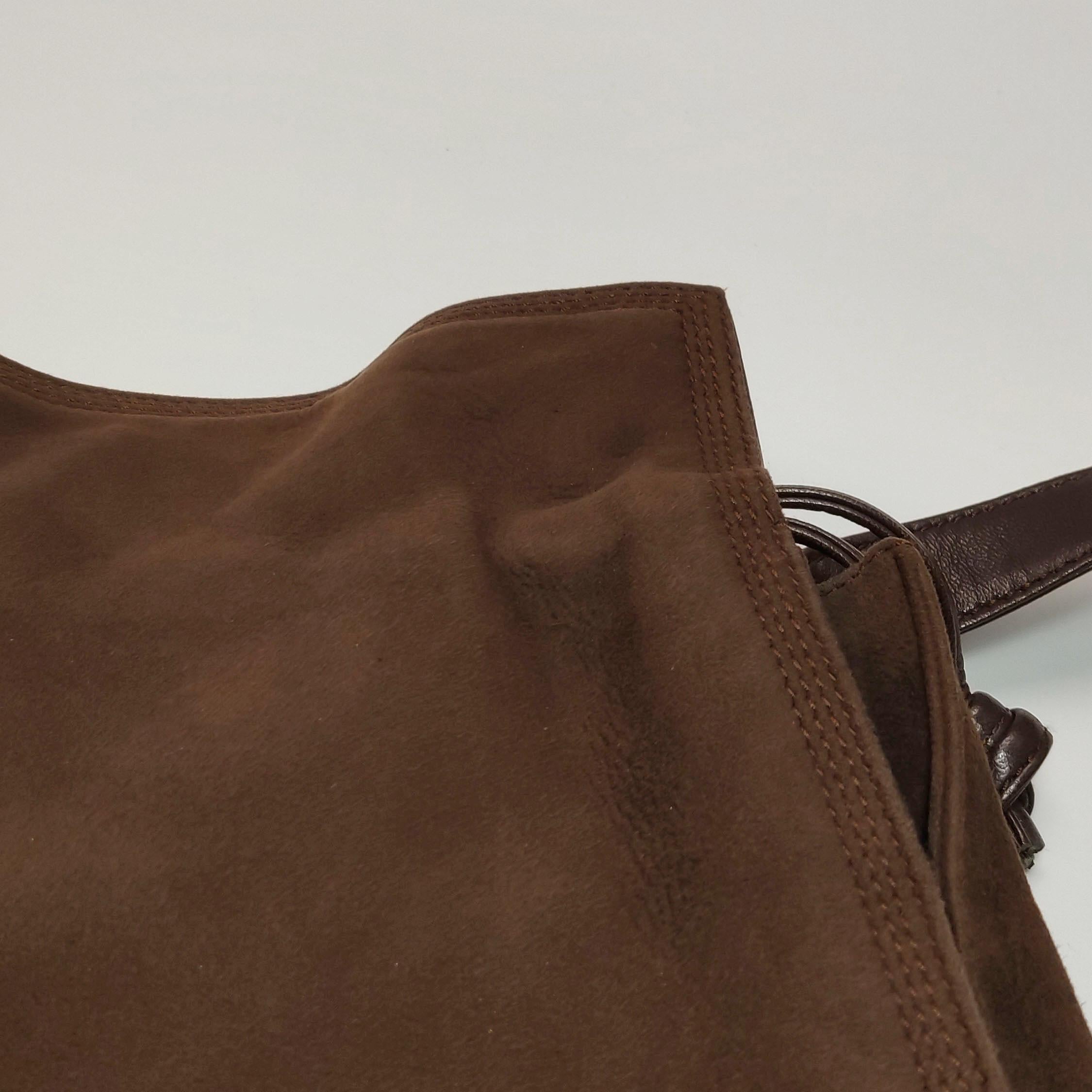 Loewe Flamenco Medium Braun Wildleder Umhängetasche 28cm 13