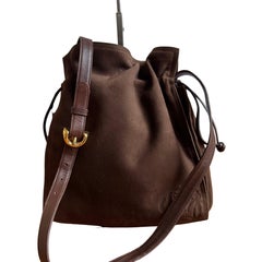 Loewe Flamenco Medium Brown Suede Leather Shoulder Bag 28cm