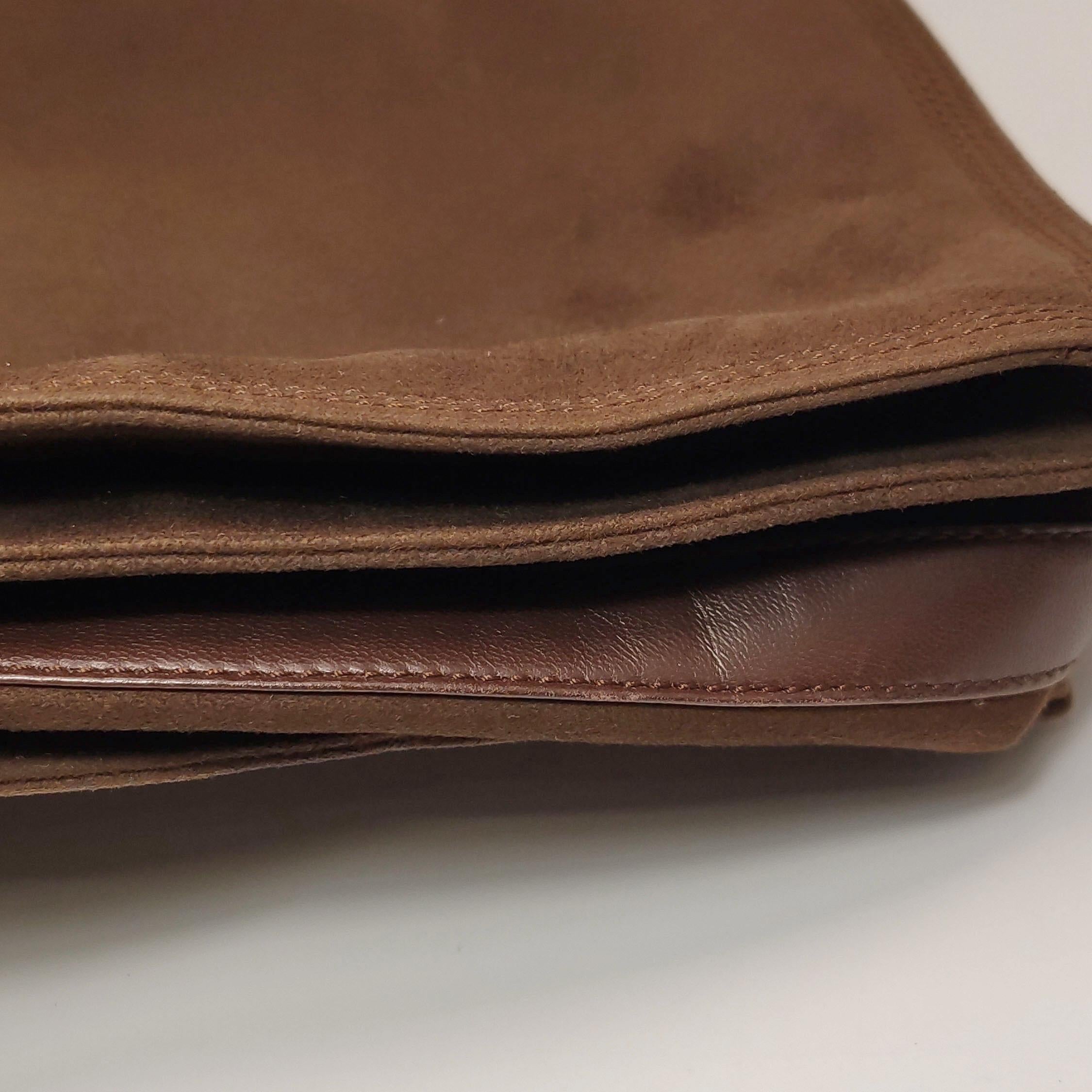 Loewe Flamenco Medium Braun Wildleder Umhängetasche 28cm 16