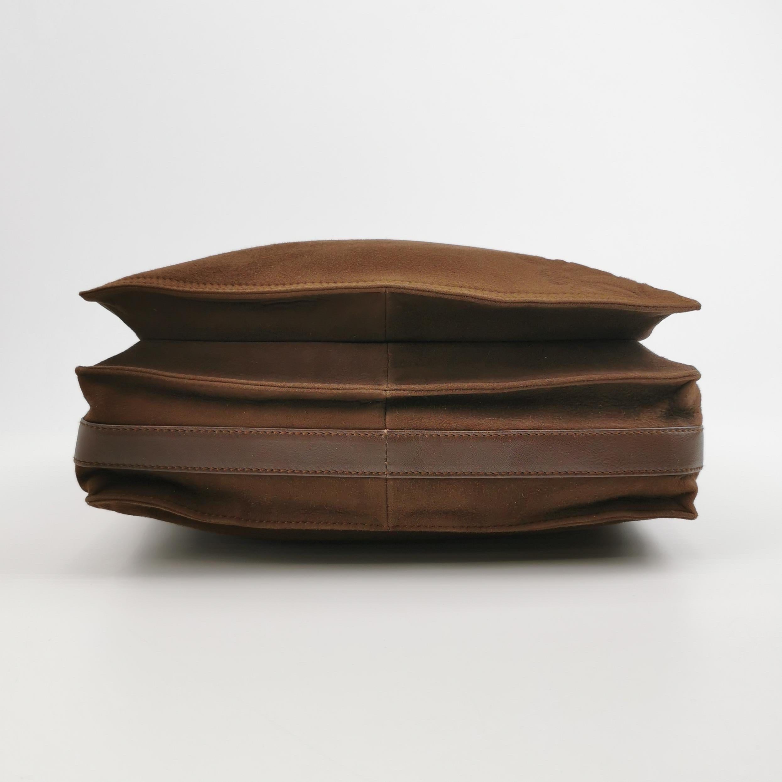 Loewe Flamenco Medium Braun Wildleder Umhängetasche 28cm 2