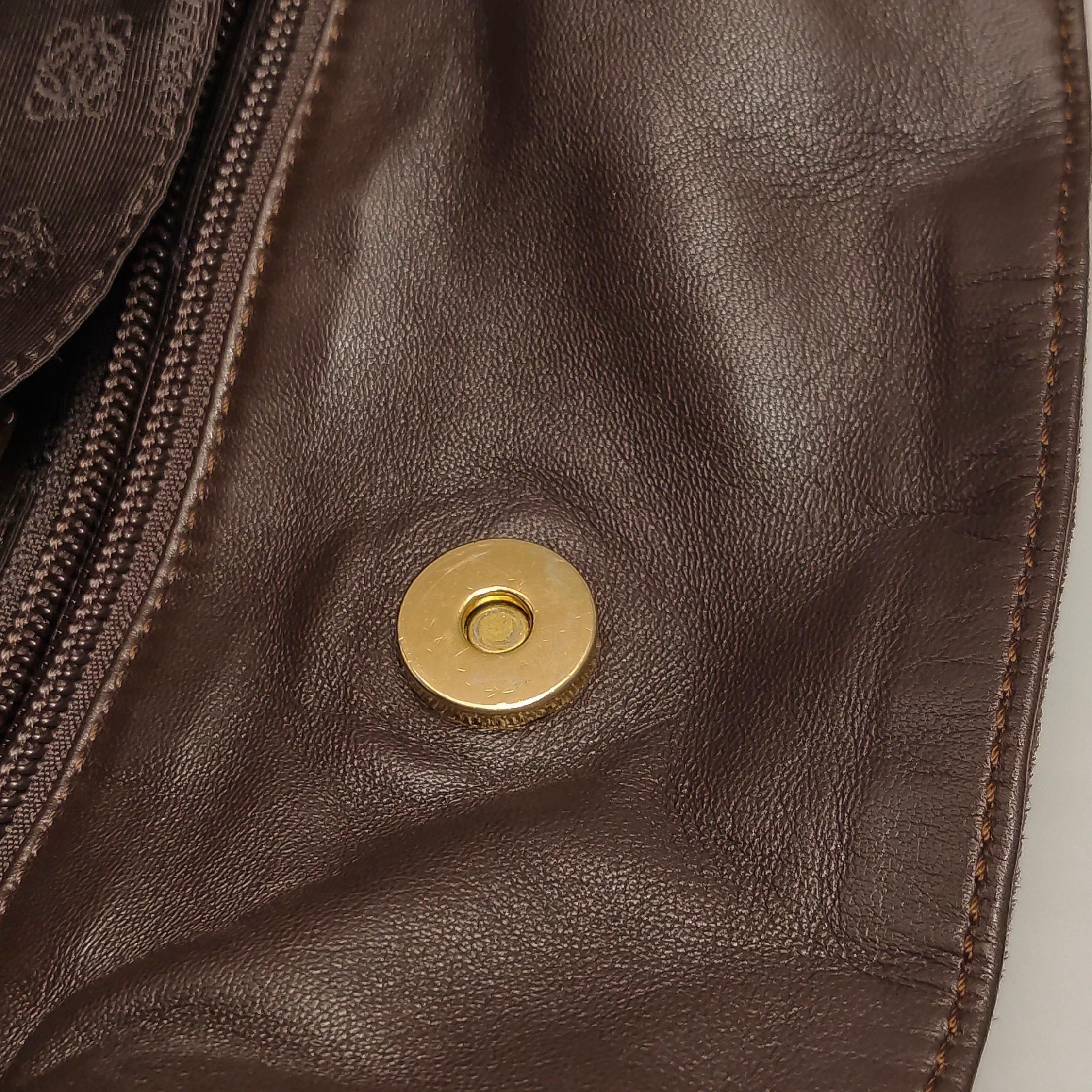 Loewe Flamenco Medium Braun Wildleder Umhängetasche 28cm 5