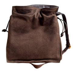 Loewe Flamenco Bolso mediano de piel de ante marrón 28cm Loewe Flamenco Bolso mediano de piel de ante marrón 28cm