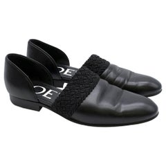 Loewe Flex D'Orsay Braided Leather Loafers SIZE 36