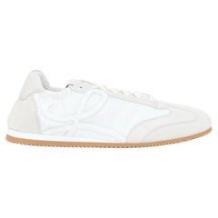LOEWE Flow Runner white nylon light beige suede classic low top sneakers EU38