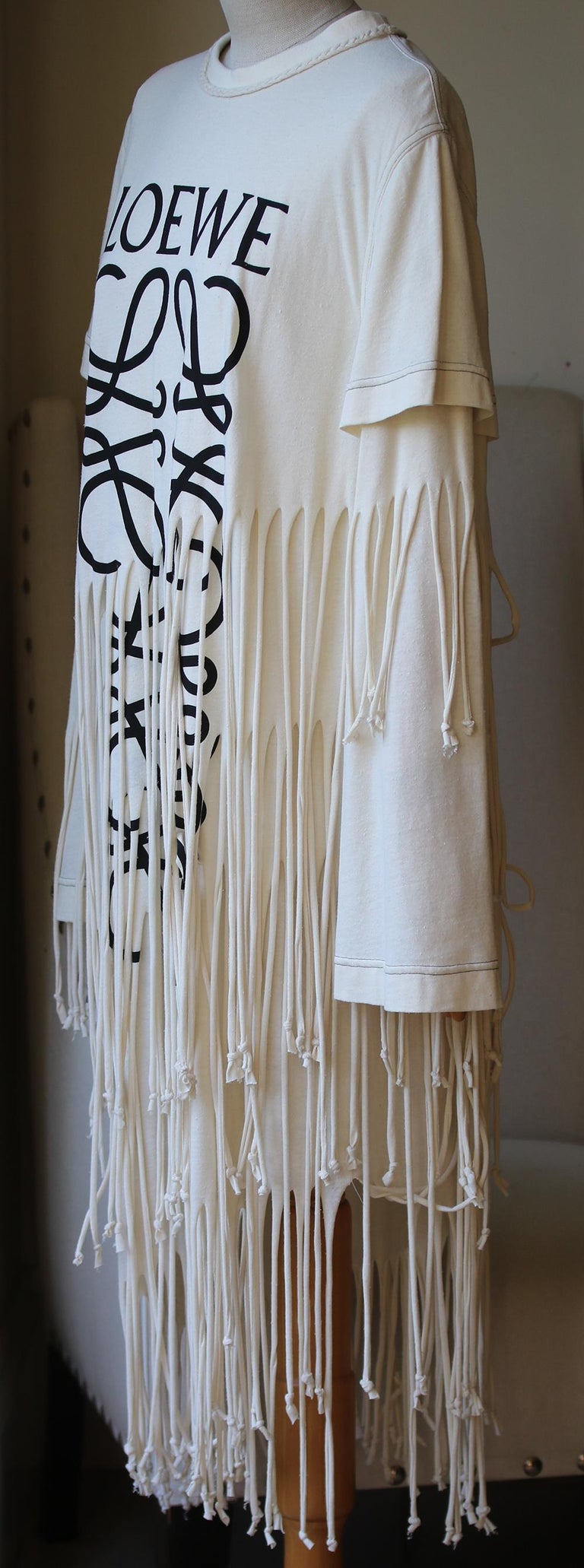 loewe t shirt dress Loewe Fringe T-Shirt Dress at 1stDibs