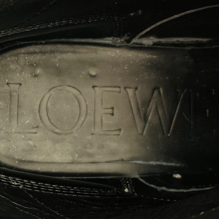 LOEWE FW17 Size 12 Black White Contrast Stitch Leather  display picture 2
