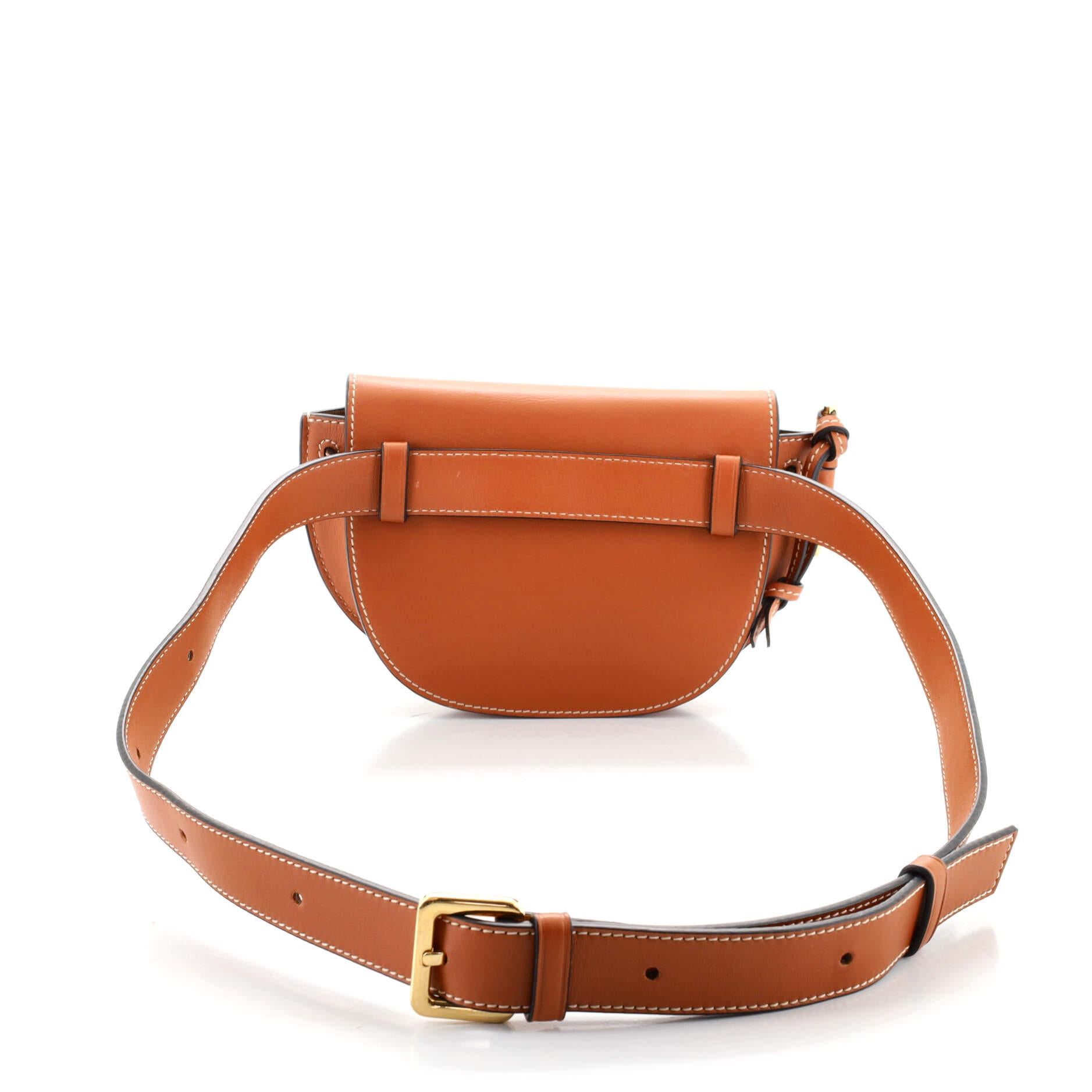 Brown Loewe Gate Belt Bag Leather Mini