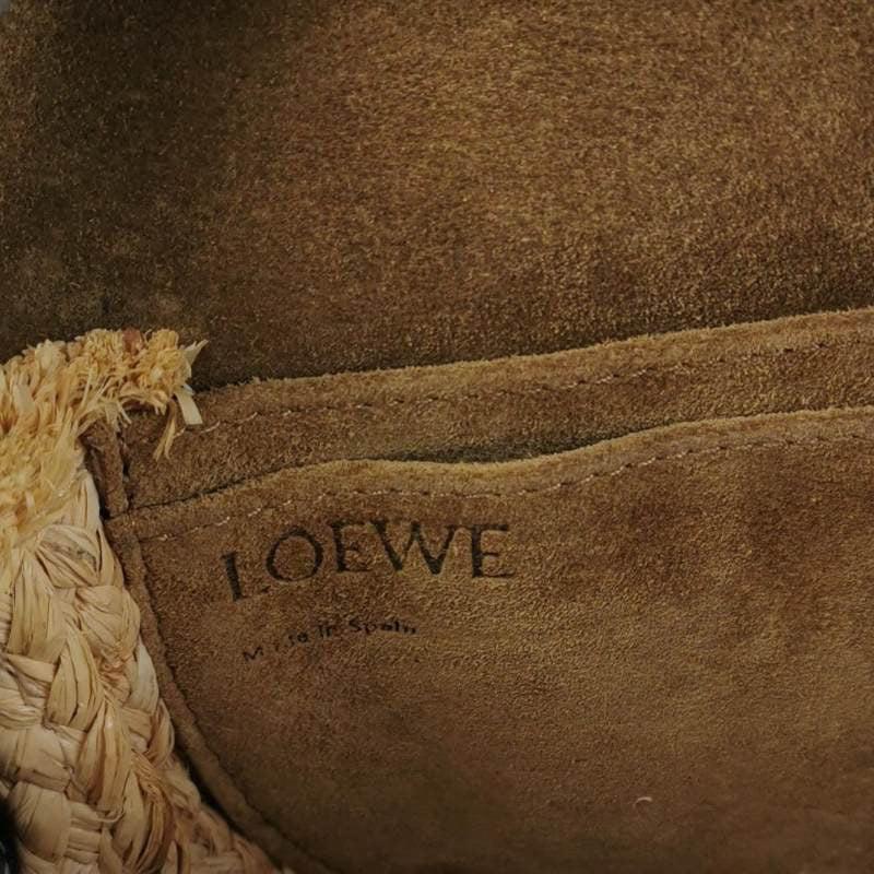 Loewe Gate Mini Black Leather and Straw Crossbody Bag For Sale 1