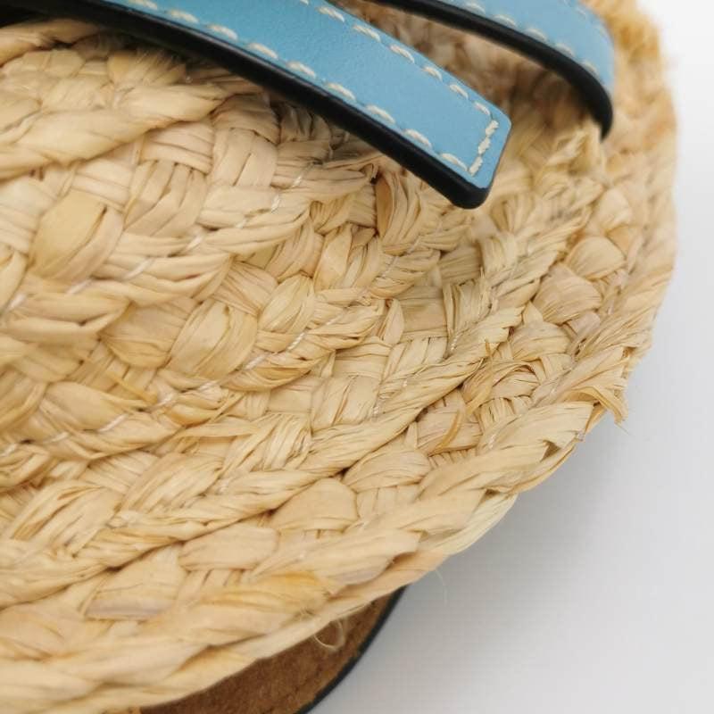Loewe Gate Mini Blue Leather and Straw Crossbody Bag For Sale 4