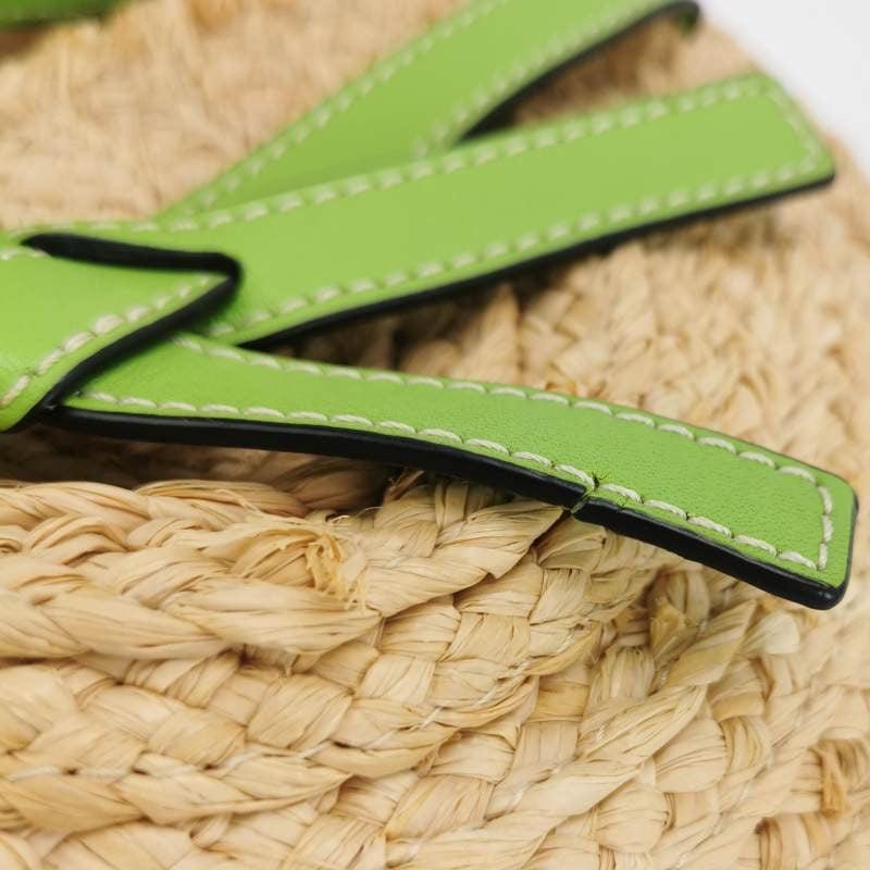 Loewe Gate Mini Green Leather and Straw Crossbody Bag For Sale 7
