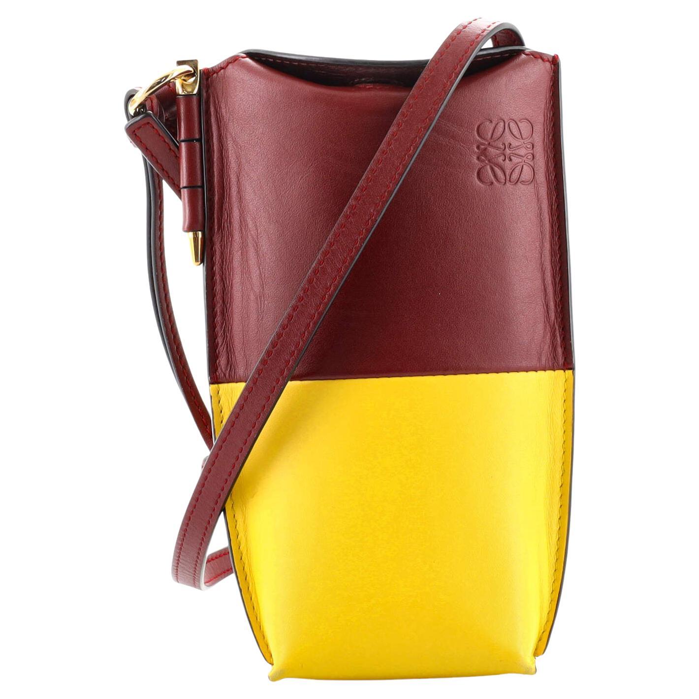 Loewe 'gate Pocket' Leather Pouch In Brown