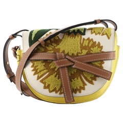 Loewe Gate Shoulder Bag Leather with Floral Applique Small
