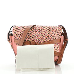Loewe Gate Shoulder Bag Leather with Raffia Small